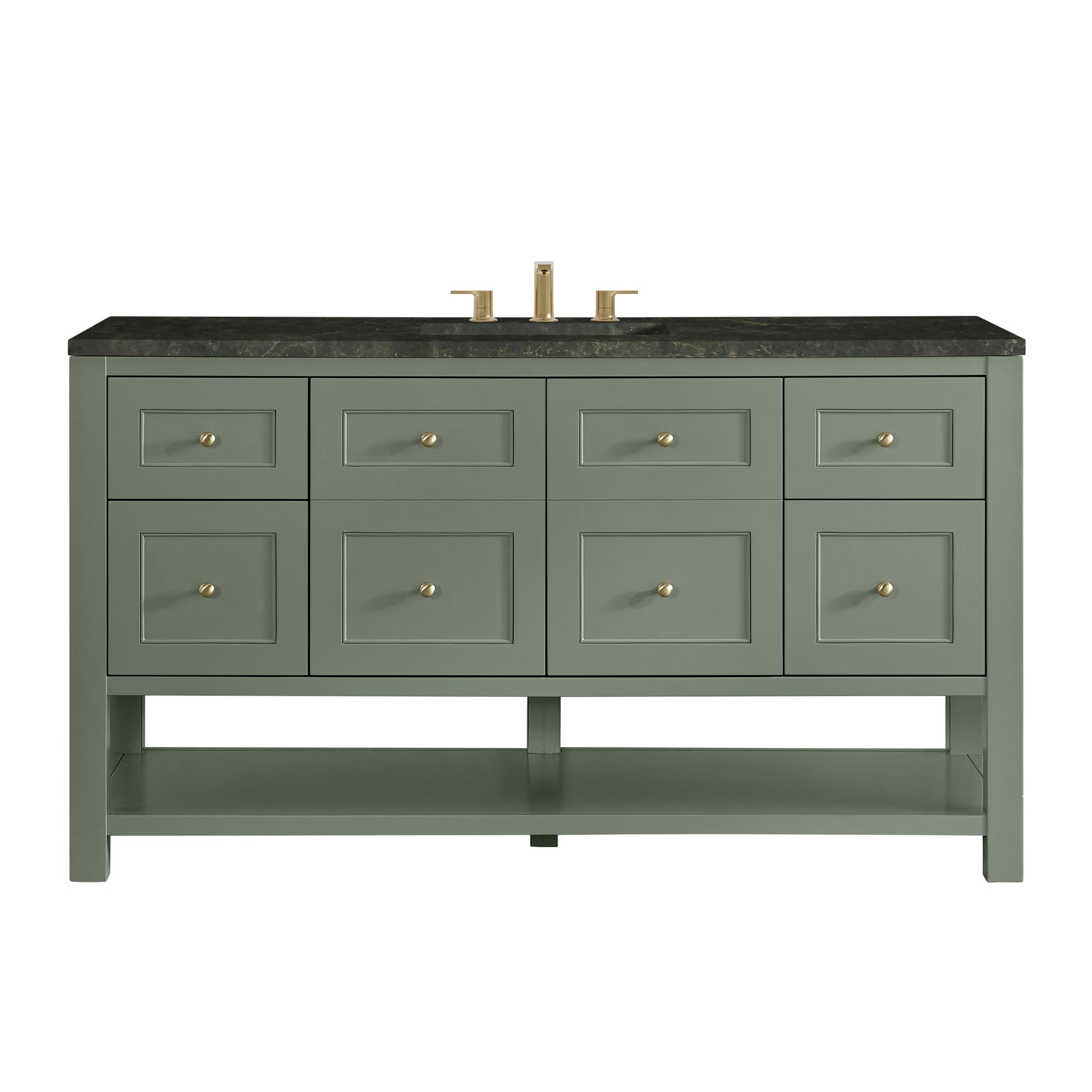 Renovate for Less Atlanta Breckenridge 60" Single Vanity, Smokey Celadon, w/ 3 CM Phantome Eclos Top