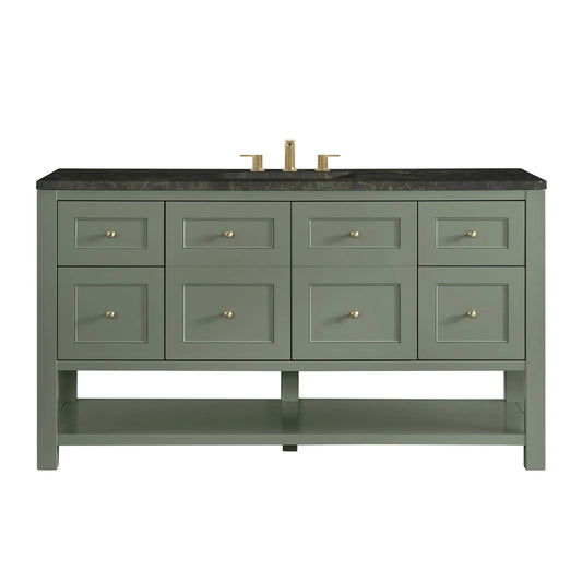 Breckenridge 60" Single Vanity, Smokey Celadon, w/ 3 CM Phantome Eclos Top