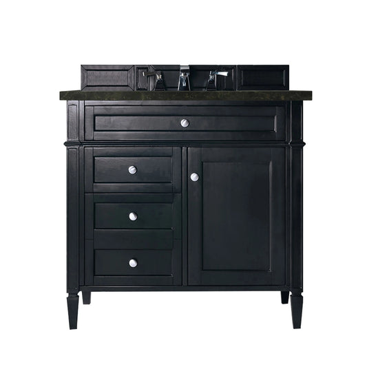 Brittany 36" Single Vanity, Black Onyx, w/ 3 CM Phantome Eclos Top