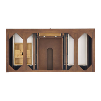 Renovate for Less Atlanta Lorelai 48" Single Vanity, Mid-Century Walnut, w/ 3 CM Phantome Eclos Top