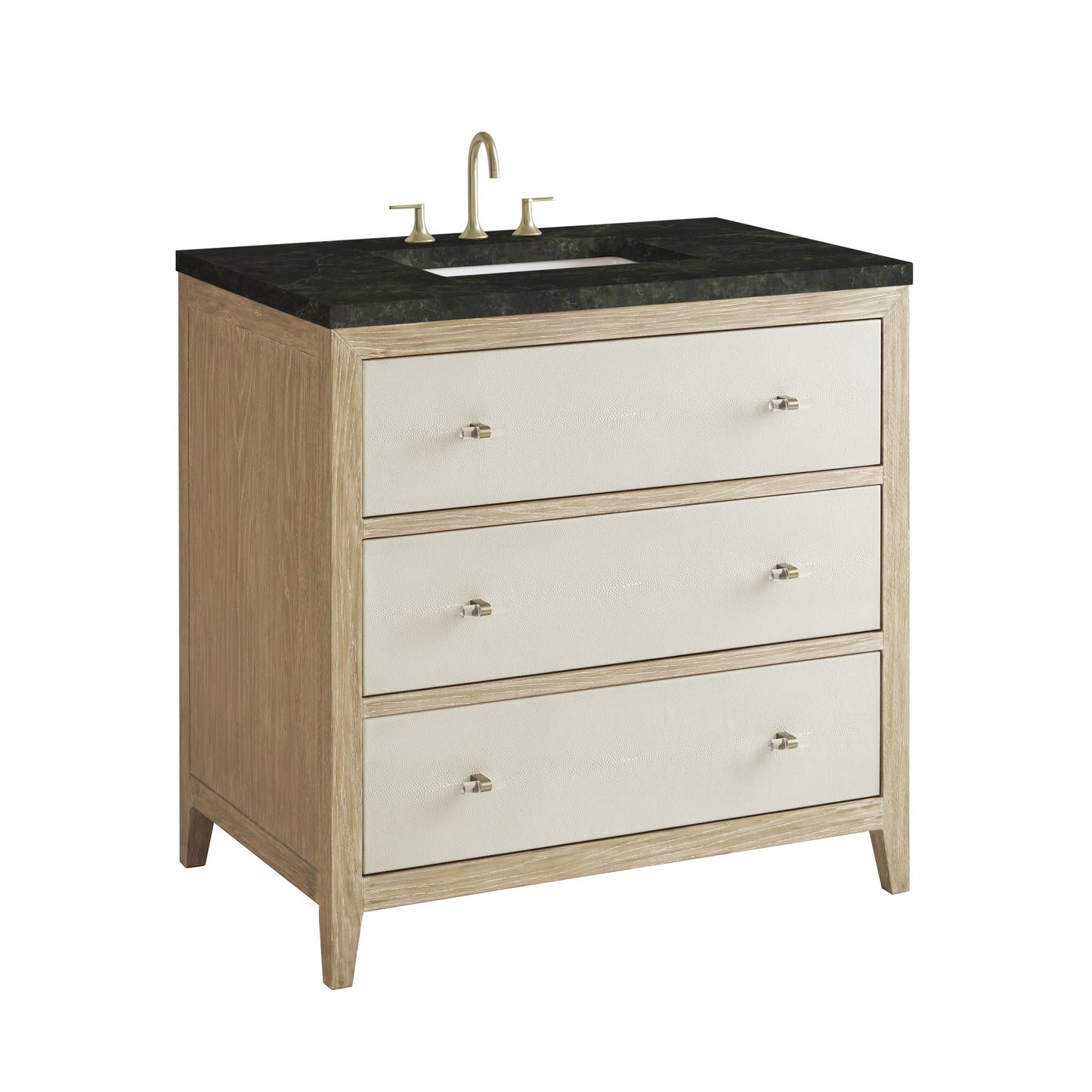 Renovate for Less Atlanta Celeste 36" Single Vanity, Sunwashed Oak with Embossed Shagreen, w/ 3 CM Phantome Eclos Top