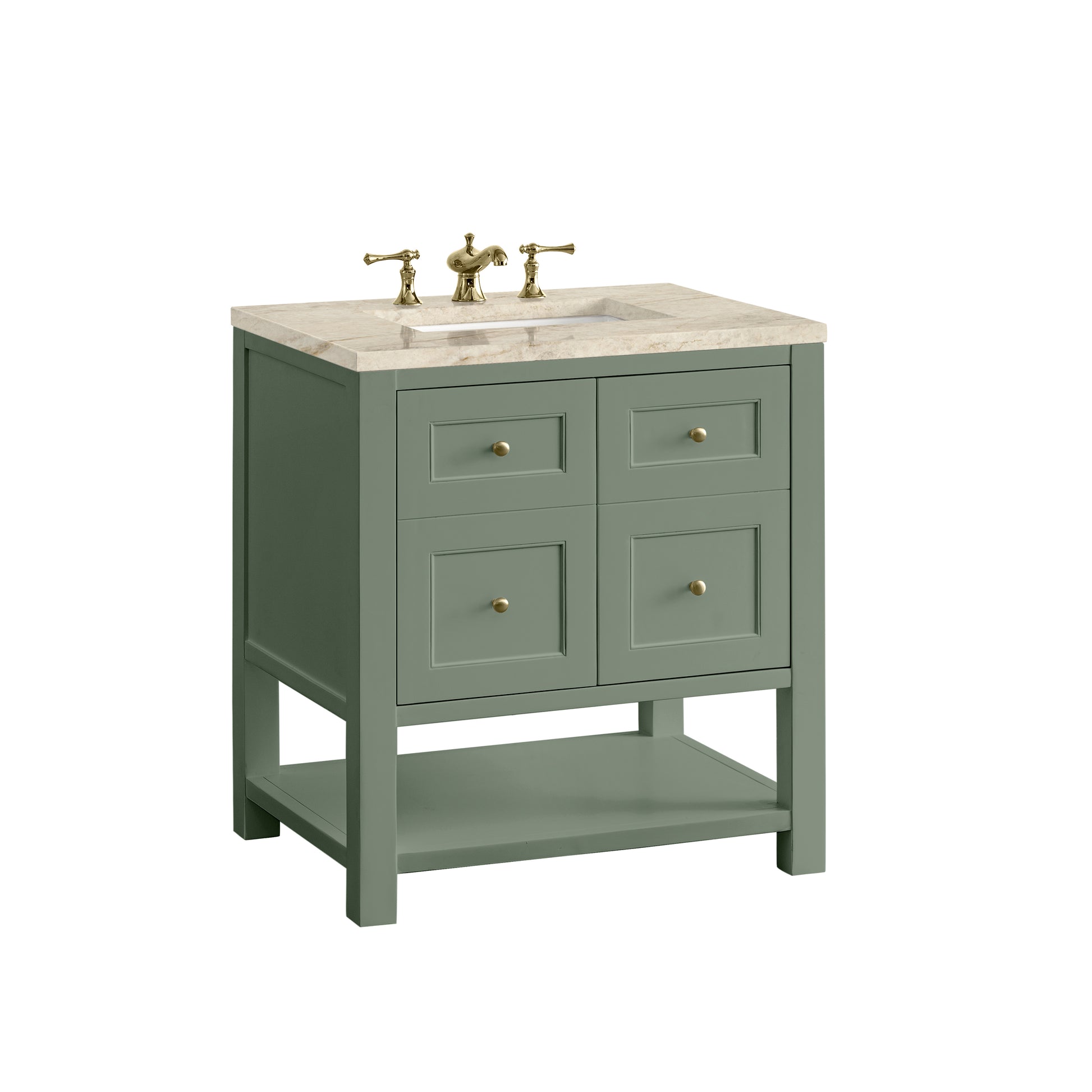 Renovate for Less Atlanta Breckenridge 30" Single Vanity, Smokey Celadon, w/ 3 CM Tajnar Eclos Top