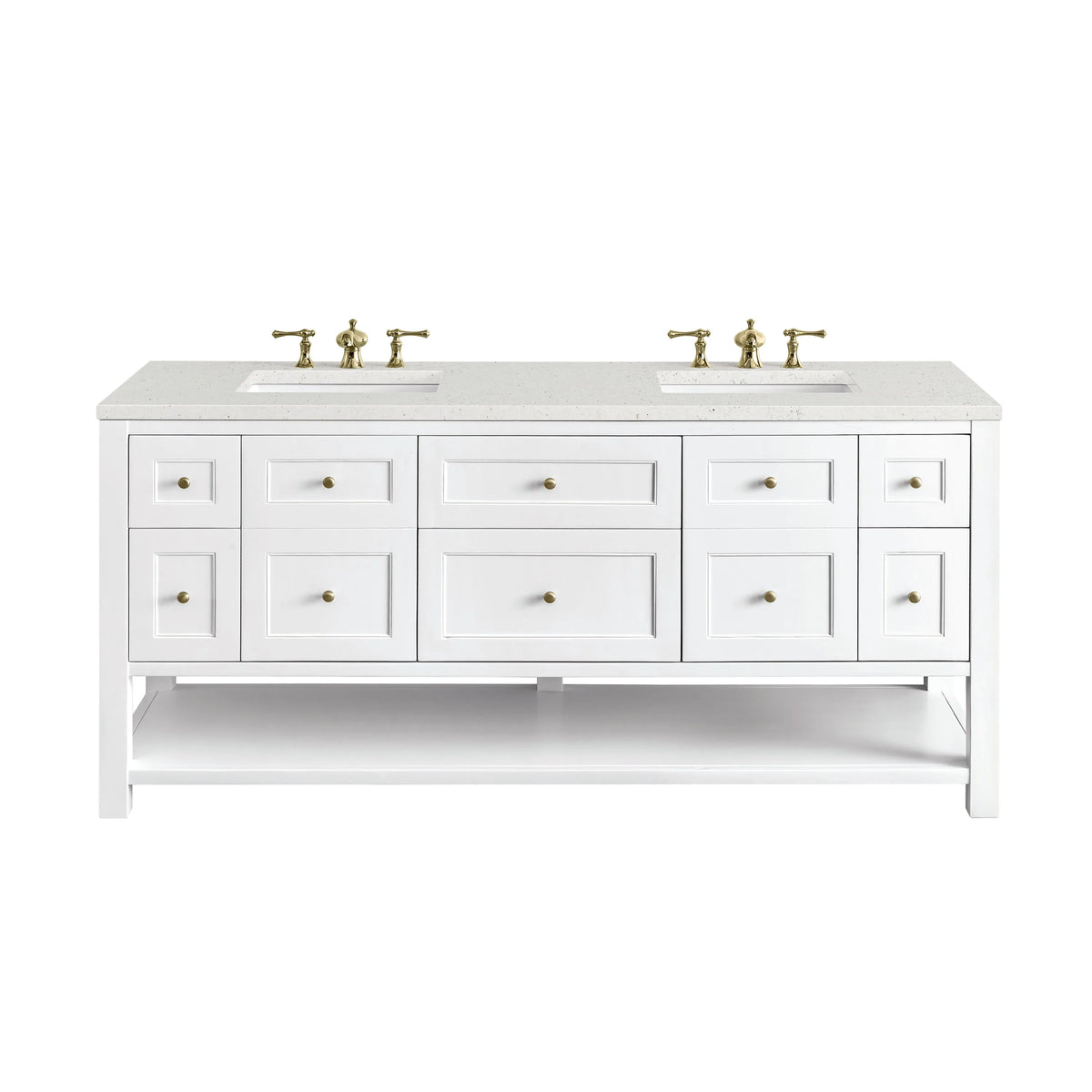 Breckenridge 72" Double Vanity, Bright White w/ 3 CM Lime Delight Top