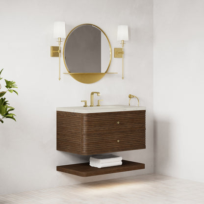 Renovate for Less Atlanta Allamari 36" Single Vanity, Sable w/ 3 CM Siberian Silestone Top