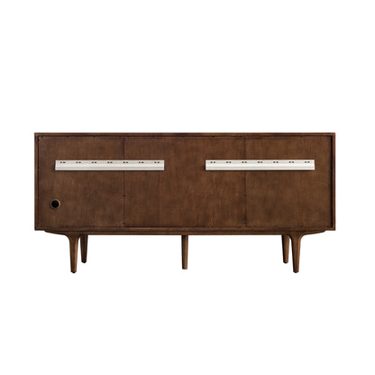 Renovate for Less Atlanta Amberly 72" Double Vanity, Mid-Century Walnut w/ 3 CM Charcoal Soapstone Top
