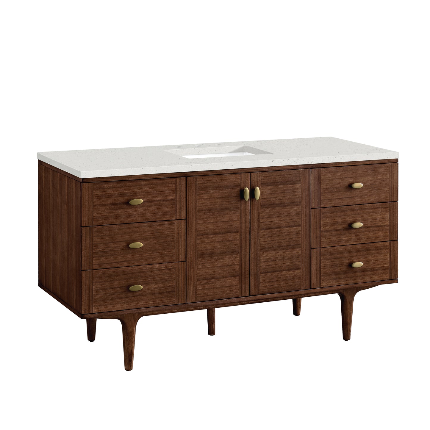 Renovate for Less Atlanta Amberly 60" Single Vanity, Mid-Century Walnut w/ 3 CM Lime Delight Top