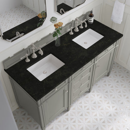 Renovate for Less Atlanta Brittany 60" Double Vanity, Urban Gray, w/ 3 CM Phantome Eclos Top