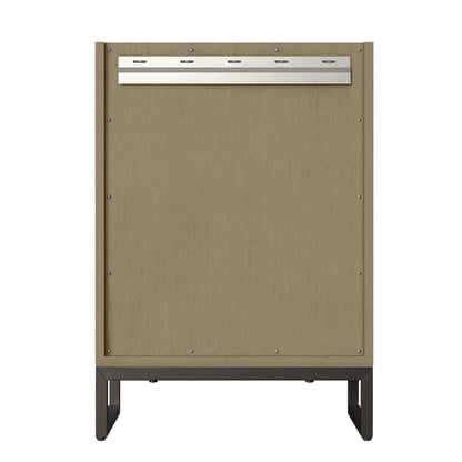 Chianti 24" Single Vanity, Walnut Whisper, Matte Black, w/ White Glossy Composite Stone Top