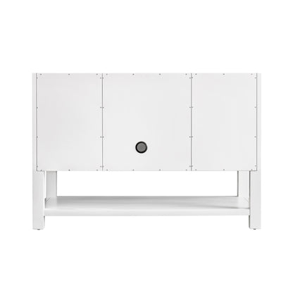 Renovate for Less Atlanta Breckenridge 48" Single Vanity, Bright White w/ 3 CM Charcoal Soapstone Top