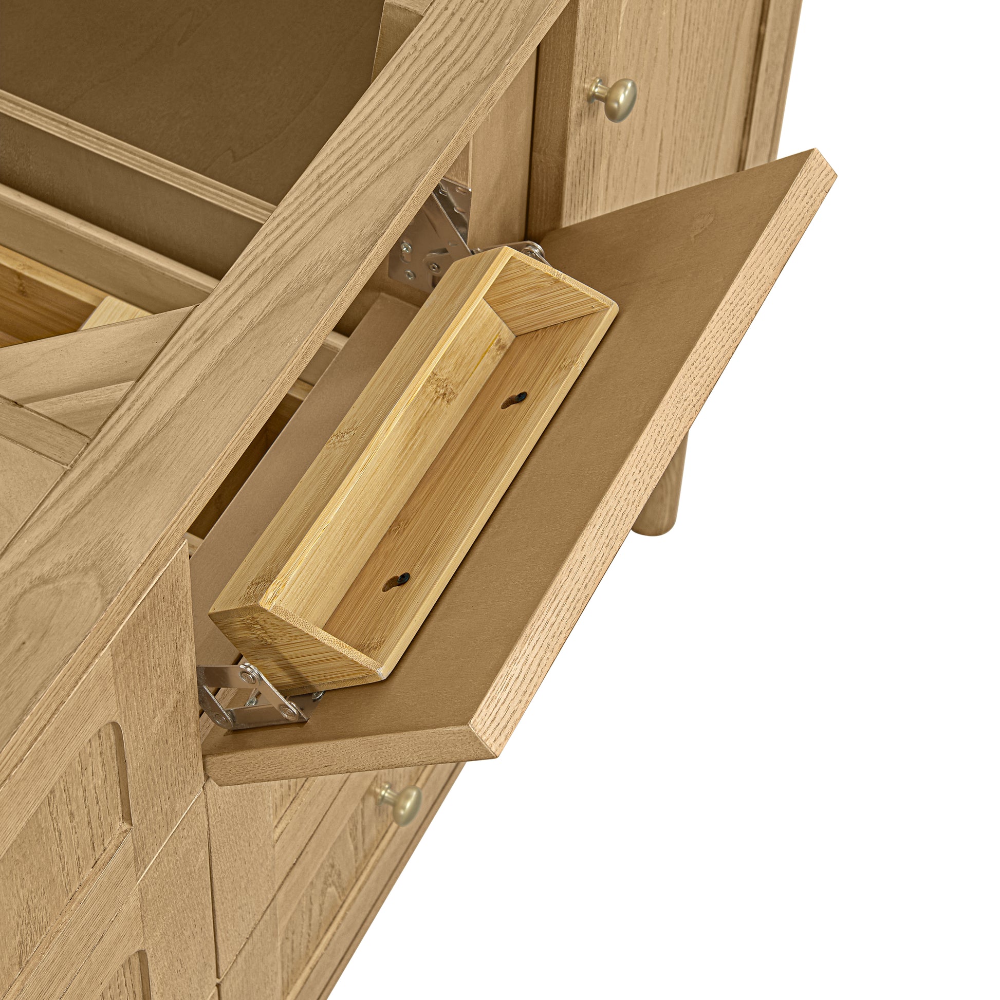 Renovate for Less Atlanta Laurent 60" Double Vanity, Light Natural Oak, w/ 3 CM Phantome Eclos Top
