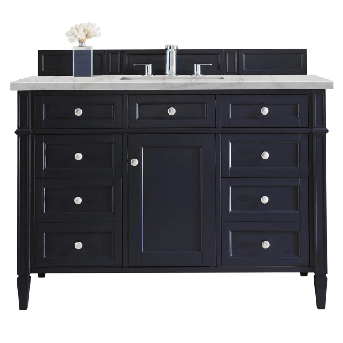Brittany 48" Single Vanity, Victory Blue w/ 3 CM Victorian Silver Silestone Top w/FreePower Wireless Charger