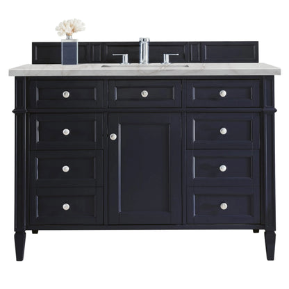 Brittany 48" Single Vanity, Victory Blue w/ 3 CM Victorian Silver Silestone Top w/FreePower Wireless Charger