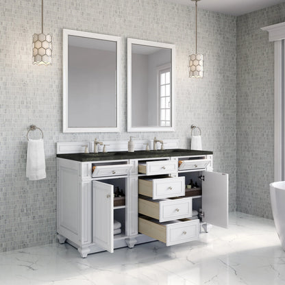 Bristol 60" Double Vanity, Bright White, w/ 3 CM Phantome Eclos Top