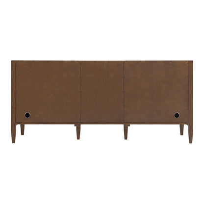 Renovate for Less Atlanta Myrrin 72" Double Vanity, Mid Century Walnut w/ 3 CM Carrara White Marble Top