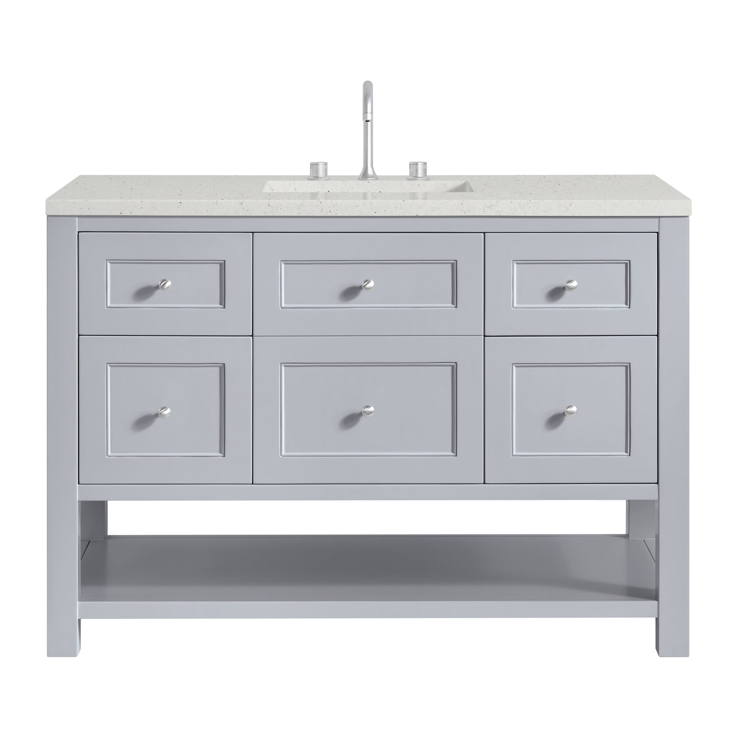 Renovate for Less Atlanta Breckenridge 48" Single Vanity, Serenity Blue, w/ 3 CM Lime Delight Quartz Top