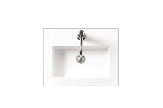 Composite Countertop 20"W  x 15.4" D  Sink , White Glossy