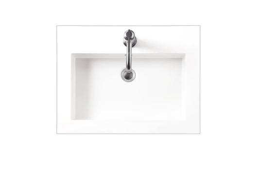 Composite Countertop 23.6" W x 18.1" D  Sink, White Glossy