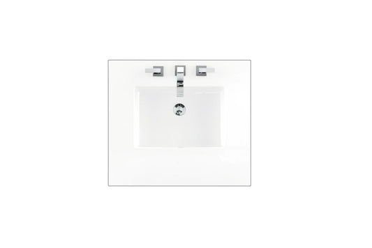 Renovate for Less Atlanta 26" Single Top, 3 CM White Zeus Silestone w/ Sink