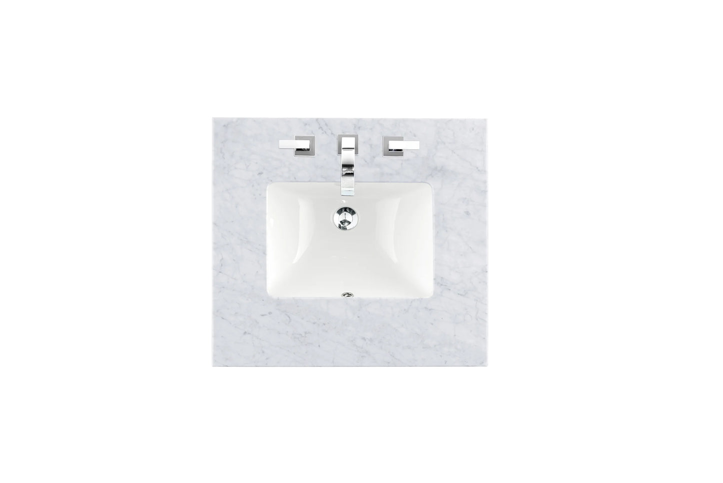 Renovate for Less Atlanta 26" Single 3 CM Top, Carrara White Marble w/ Sink