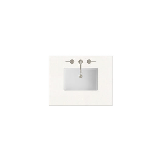 30" Single Top, 3 CM White Zeus Silestone w/ Sink