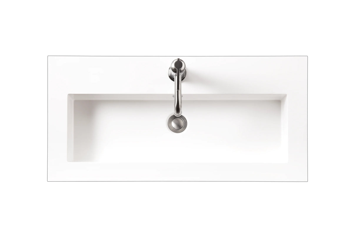 Composite Countertop 31.5" W x 15.4" D  Sink, White Glossy