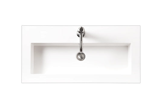 Composite Countertop 31.5" W x 15.4" D  Sink, White Glossy