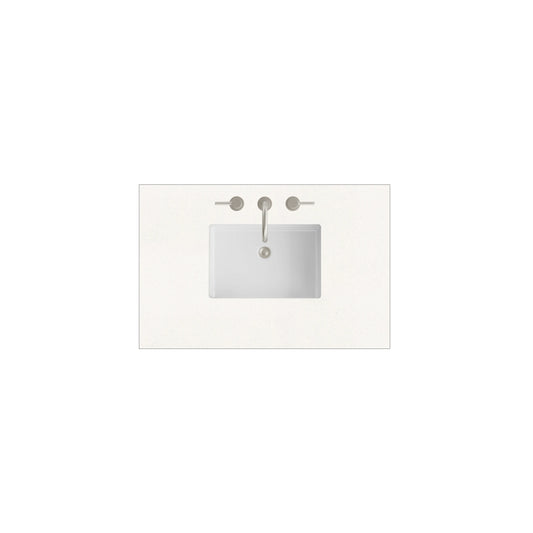36" Single Top, 3 CM White Zeus Silestone w/ Sink