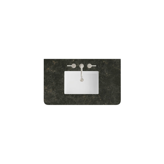 36" Single Radius Cut Top, Widespread 3CM Phantome Eclos w/ Sink