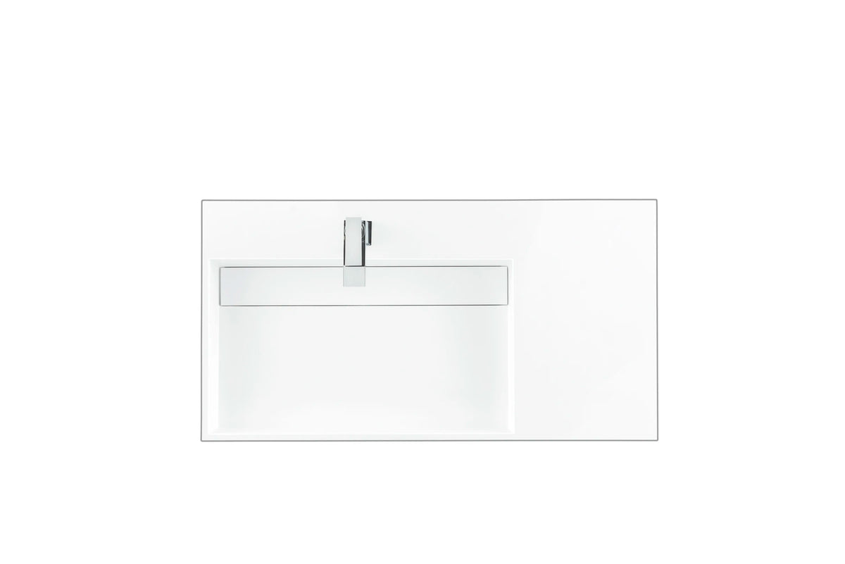 36" Single Top, Composite Stone, Glossy White Finish