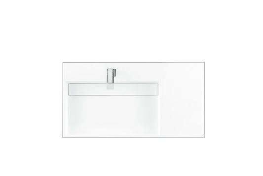 36" Single Top, Composite Stone, Glossy White Finish