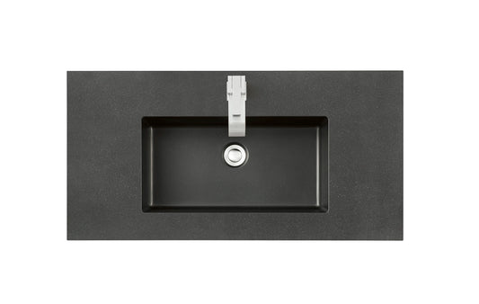 Renovate for Less Atlanta 35.4" Single Sink Top, Charcoal Black