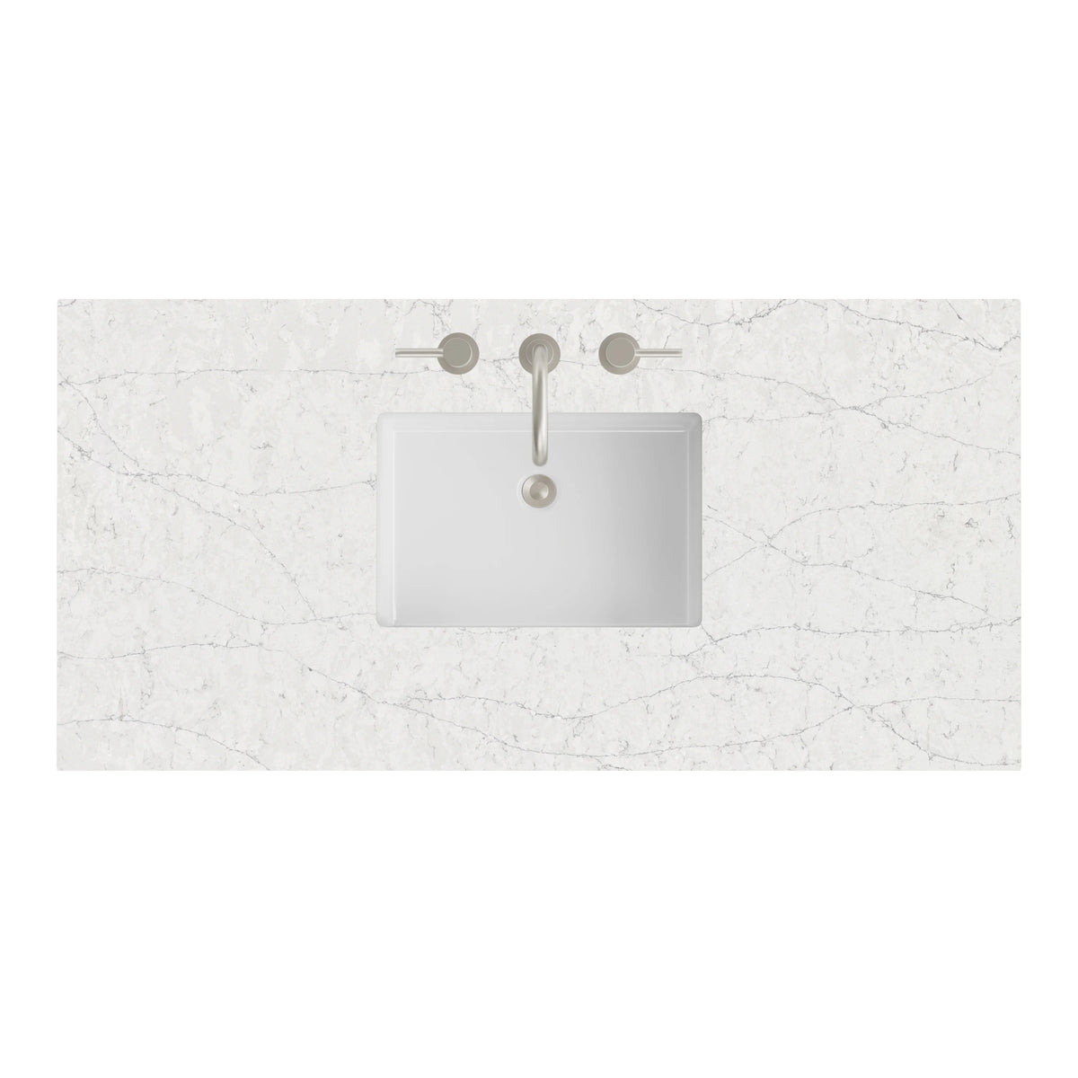 48" Single Top, 3 CM Eternal Jasmine Pearl Silestone w/ Sink