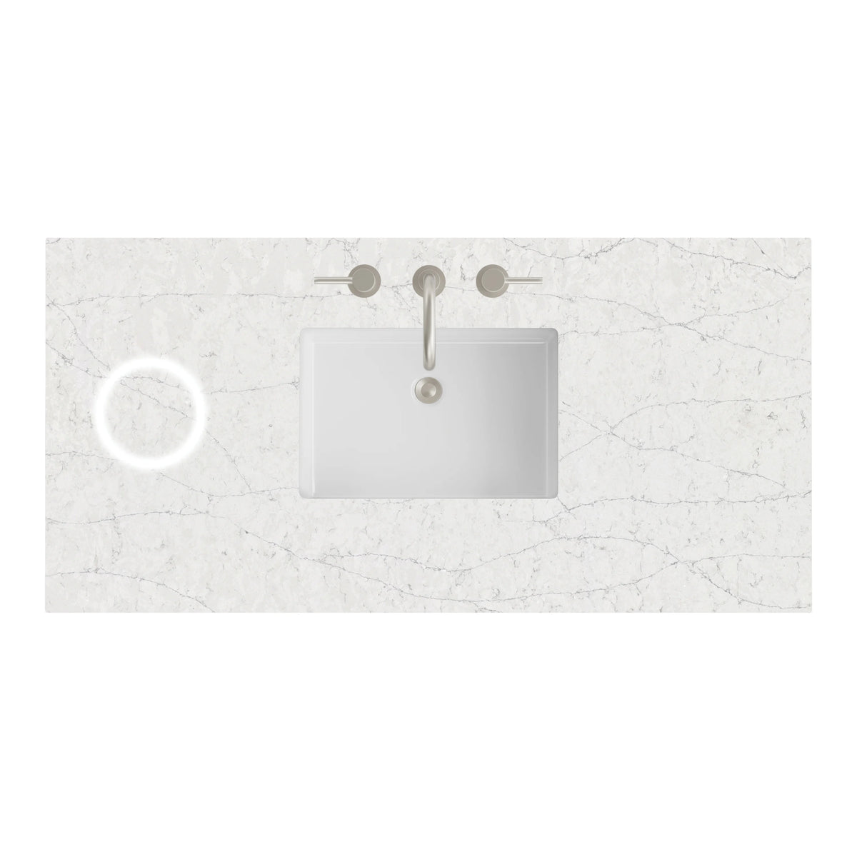 48" Single Top, 3 CM Eternal Jasmine Pearl Silestone w/ Sink & FreePower Wireless Charger
