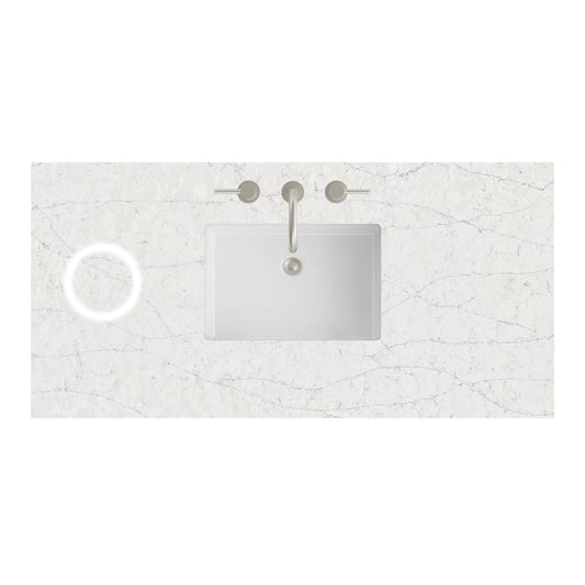 48" Single Top, 3 CM Eternal Jasmine Pearl Silestone w/ Sink & FreePower Wireless Charger