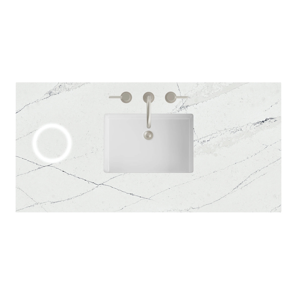 48" Single Top, 3 CM Ethereal Noctis Silestone w/ Sink & FreePower Wireless Charger
