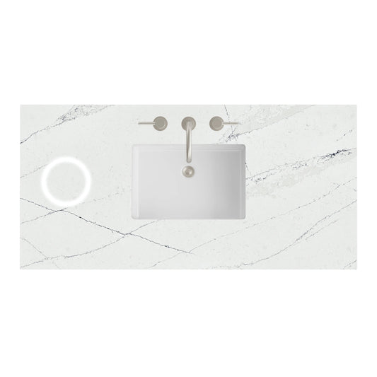 48" Single Top, 3 CM Ethereal Noctis Silestone w/ Sink & FreePower Wireless Charger