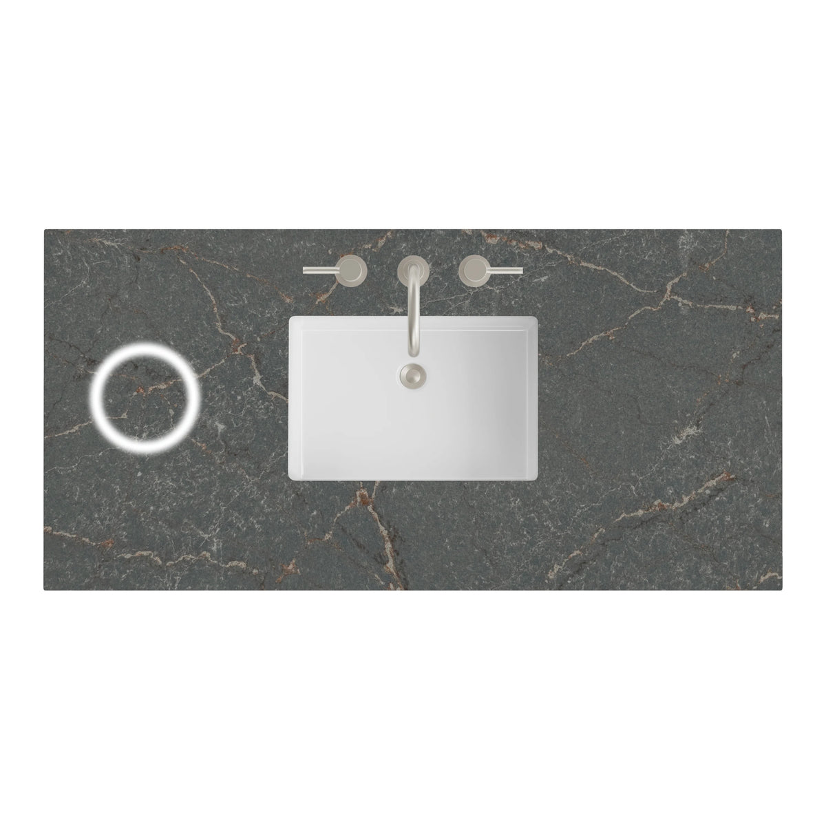 48" Single Top, 3 CM Parisien Bleu Silestone w/ Sink & FreePower Wireless Charger