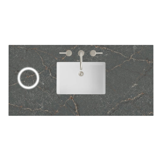 48" Single Top, 3 CM Parisien Bleu Silestone w/ Sink & FreePower Wireless Charger