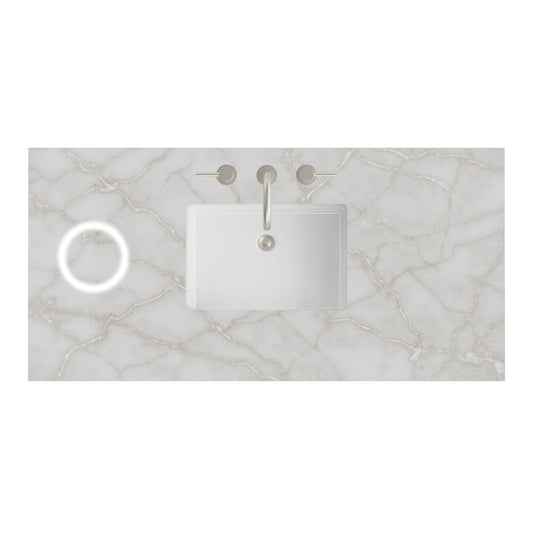48" Single Top, 3 CM Victorian Silver Silestone w/ Sink & FreePower Wireless Charger