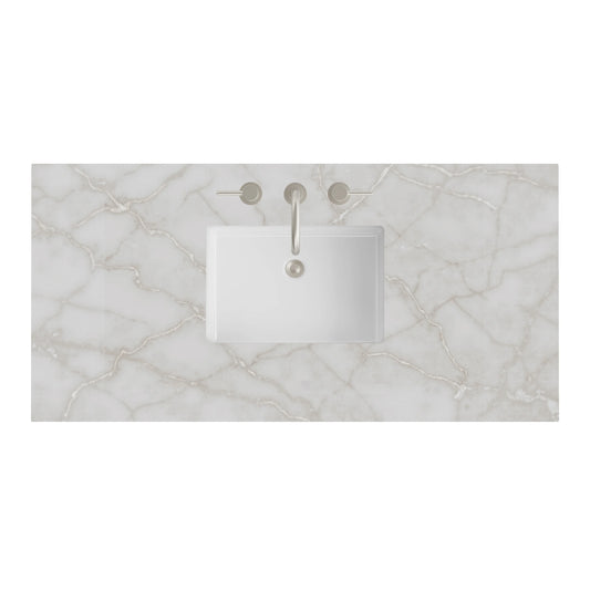 48" Single Top, 3 CM Victorian Silver Silestone w/ Sink