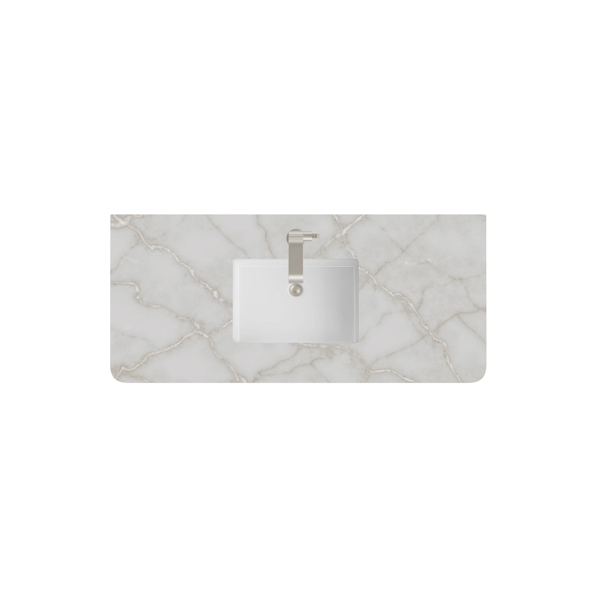 48" Single Radius Cut Top, 3 CM Victorian Silver Silestone w/ Sink
