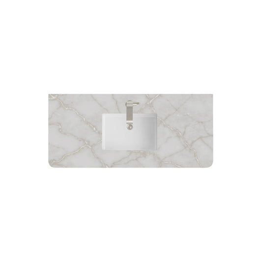 48" Single Radius Cut Top, 3 CM Victorian Silver Silestone w/ Sink