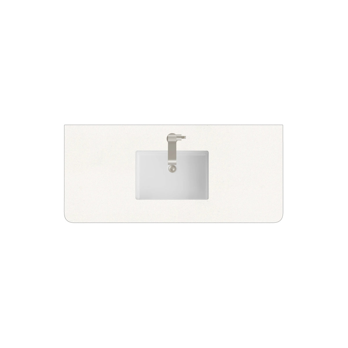 48" Single Radius Cut Top, 3 CM White Zeus Silestone w/ Sink