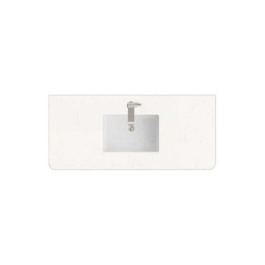 48" Single Radius Cut Top, 3 CM White Zeus Silestone w/ Sink