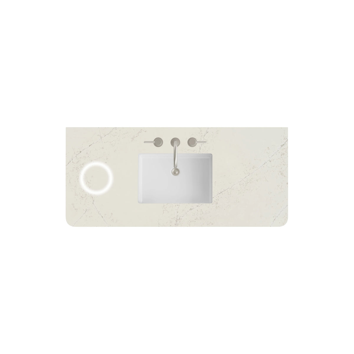 48" Single Radius Cut Top, Widespread 3CM Siberian w/ Sink & FreePower Wireless Charger