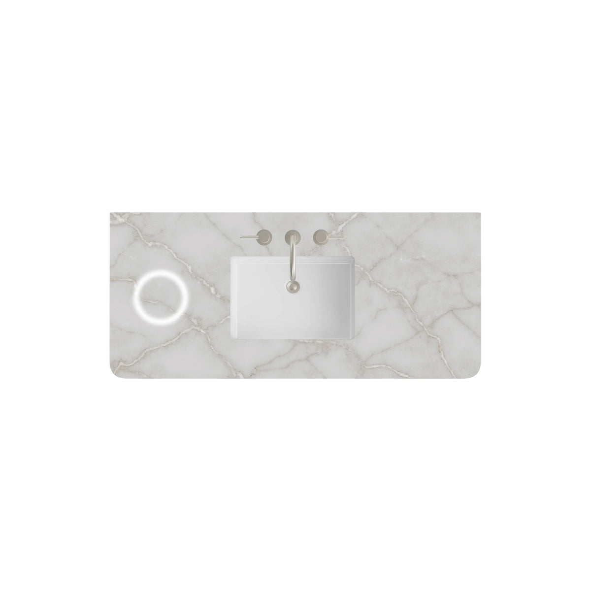 48" Single Radius Cut Top, 3 CM Victorian Silver Silestone w/ Sink & FreePower Wireless Charger
