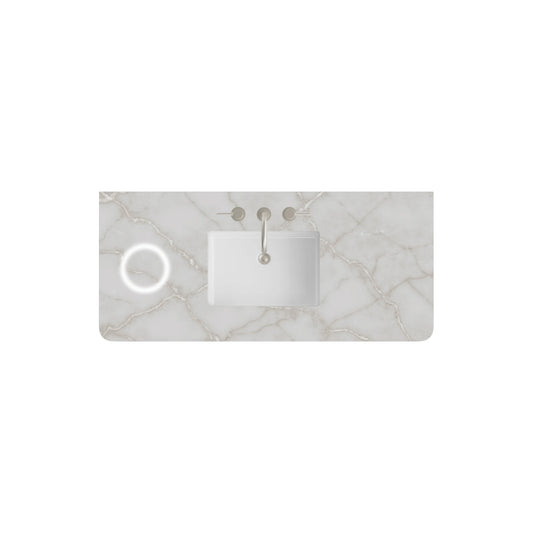 48" Single Radius Cut Top, 3 CM Victorian Silver Silestone w/ Sink & FreePower Wireless Charger