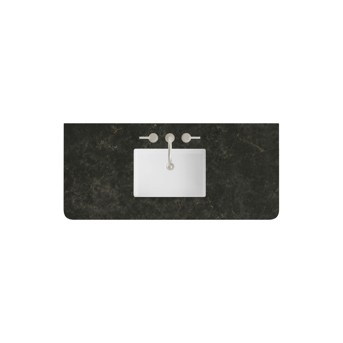 48" Single Radius Cut Top, Widespread 3CM Phantome Eclos w/ Sink