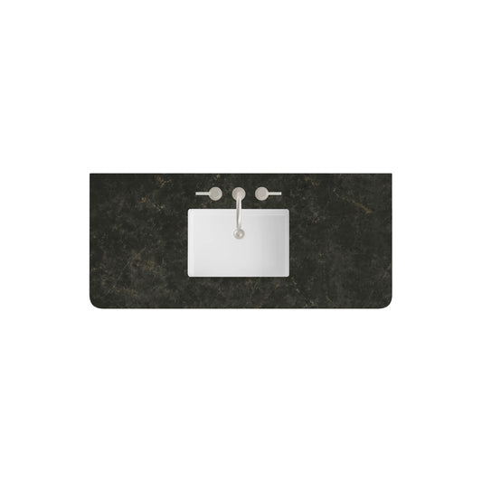 48" Single Radius Cut Top, Widespread 3CM Phantome Eclos w/ Sink