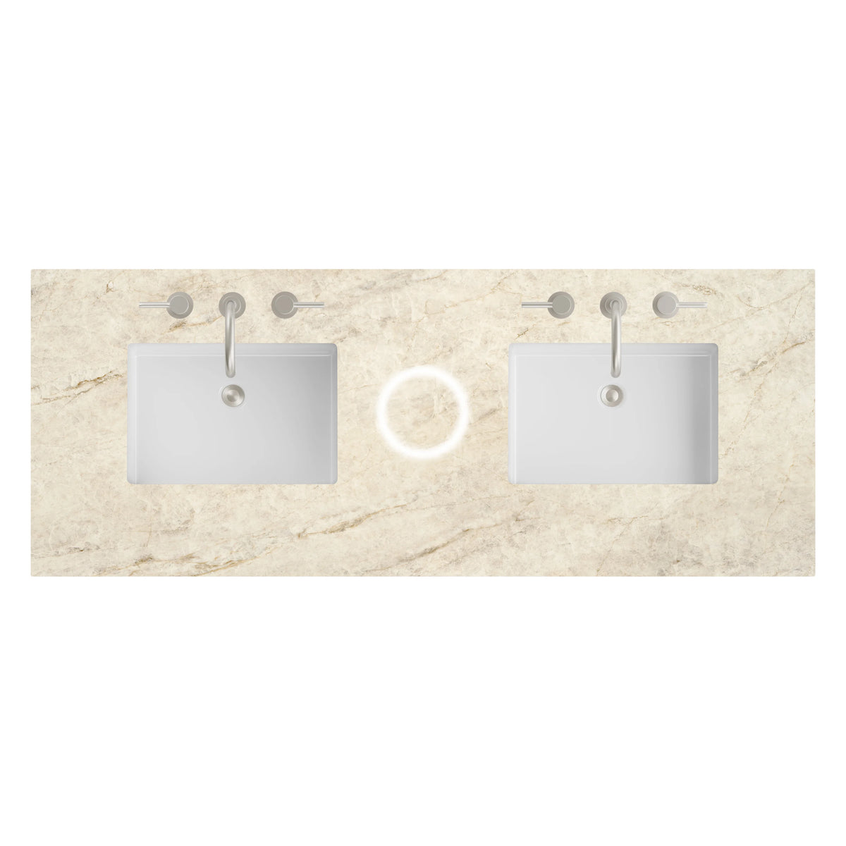 60" Double Top, 3CM Tajnar Eclos w/ Sink & FreePower Wireless Charger